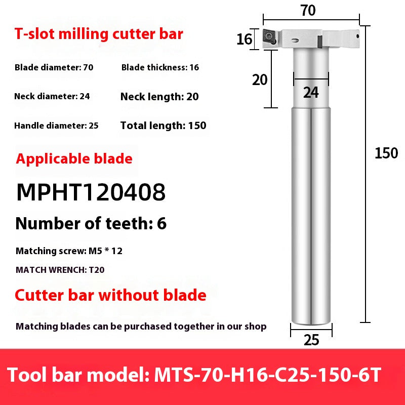 2065-T-slot milling cutter rod CNC slotting HTS three-edged machining center numerical control T-slot milling cutter rod thickness 6 8 10 12 Shandong Denso Pricision Tools Co.,Ltd.